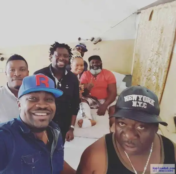 Klint Da Drunk, Mr Ibu And Nigga Raw Visit Veteran Actor Harry-B In Hospital